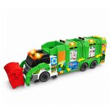 Camión de basura Lean Toys en colores verde y blanco con detalles de reciclaje.