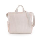 Bolso maternal Cloe detalle tejido polycotton rosa