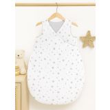 Cotton Sleeping Bag For Children, Size M, 3-12 Months, Tog 2.5, All-season - Mini Gray Stars