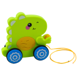 Juguete de arrastre dinosaurio con sonidos y sonajero verde