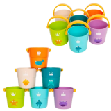 Juego de Cubos para Baño con Agujeros Coloridos 6pcs