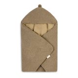 Manta para silla de coche Sensillo Boucle, color beige oscuro con suave terciopelo