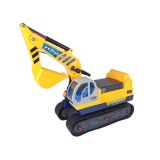 Gran Excavadora Amarilla con Casco de Constructores