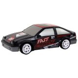 Coche Deportivo Teledirigido R/C 1:24 Negro con Ruedas Reemplazables