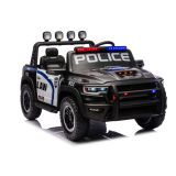 Vehículo a batería de policía RAM ZB629-P en blanco y negro