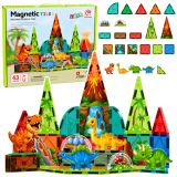 Bloques de construcción magnéticos coloridos de Lean toys en acción.