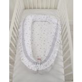Baby Nest With A Ruffle - Mini Gray Stars/gray