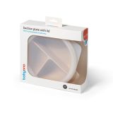 Plato de silicona con ventosa y tapa Babyono - Beige - imagen 3