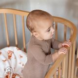 Cuna Móvil Waldin 7 en 1 de Madera Natural con Colchón