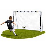 Lean Sport portería fútbol plegable, detalle estructura de acero con doble grosor de tubos