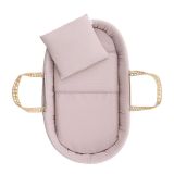 Moisés Une Unic Cambrass 39x80x25 cm rosa, vista lateral cesta de palma