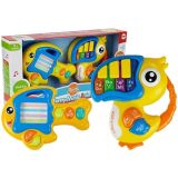 Piano y guitarra operados a pilas pez loro