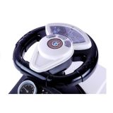 Correpasillos infantil blanco 60 cm Lean Cars, vista lateral con ruedas 14 cm