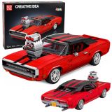 Coche Deportivo de Construcción Rojo 1869 Piezas