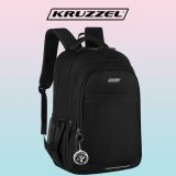 Mochila 22L Negra Kruzzel - Ideal para Escuela y Actividades - imagen 3