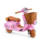 Moto Eléctrica Vespa Infantil Rosa 12V | Scooter con Luces y MP3