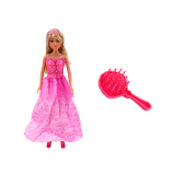 Muñeca Princesa Sirena Vestido Rosa y Cepillo