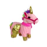 Caballo Interactivo Rosa con Alas Doradas y Música