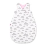 Cotton Sleeping Bag For Children, Size M, 3-12 Months, Tog 2.5, All-season - Clouds Gray/pink