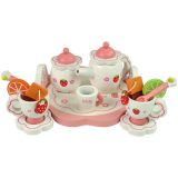 Juego de Té de Madera con Flores Rosas - imagen 2