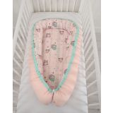 Cocoon Premium Reversible para Bebés My Sweet Baby - Owls Cream/Pink - imagen 2