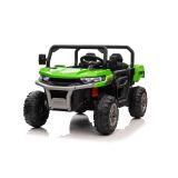 Coche eléctrico infantil 4x4 Lean Cars 119 cm blanco, vista lateral con ruedas EVA