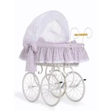 Moisés Wicker Hood Crib Jasmine My Sweet Baby - Blanco y Rosa