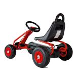 Gokart Lean Toys rojo a pedales, detalle vehículo infantil de aire libre