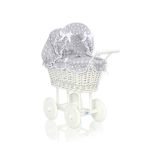 Carrito de Muñecas My Sweet Baby de Mimbre con Ropa de Cama