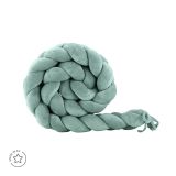 Protector trenzado de terciopelo verde de Waldin para cuna