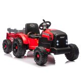 Tractor Rojo a Batería con Remolque 24V