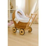 Carrito de Muñecas My Sweet Baby, Mimbre Natural con Ropa - imagen 2