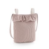 Bolso Bohem Cambrass Taylor rosa, detalle asas y tejido vichy