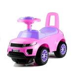Correpasillos Lean Cars rosa, detalle asiento con compartimento y protección antivuelco