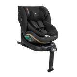 Silla de coche i-Size Kikkaboo negra vista frontal con arnés de 5 puntos
