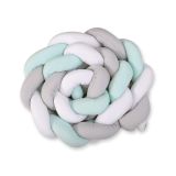 Protector de Cuna Knot Bumper XXL My Sweet Baby - Blanco, Gris y Menta