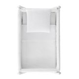 Minicuna textil piqué algodón y plumeti orgánico crudo blanco
