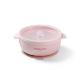 Bol de Silicona con Ventosa y Tapa Rosa Babyono - Alimentación Bebé