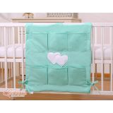 Organizador de Cuna My Sweet Baby Cot Tidy Corazones Mint - imagen 2