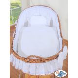 Moisés de Mimbre My Sweet Baby - Natural con Ropa Blanca