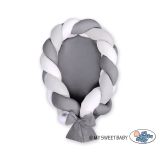Nido trenzado 2 en 1 My Sweet Baby - Blanco y gris - imagen 2