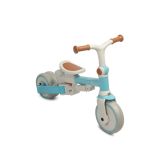 Triciclo Toyz Faro azul, detalle asiento cuero ecológico y cesta
