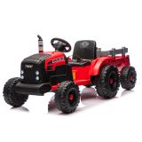 Tractor Rojo a Batería con Remolque 24V