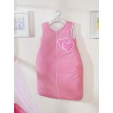 Cotton Sleeping Bag For Children, Size M, 6-12 Months, Tog 2.5, All-season, Dark Pink Checkered