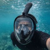 Máscara de Buceo Integral con Sistema Antivaho Negra L/XL