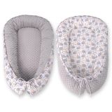 Baby Nest Double-sided Premium Cocoon For Infants Bobono Minky- Hedgehogs Grey