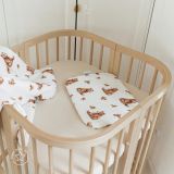 Cuna Móvil Waldin 7 en 1 de Madera Natural con Colchón