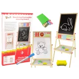 Tablero educativo de madera 2 en 1 con accesorios