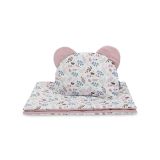 Set para Carrito Bebé Velvet Twigs Rosa – Edredón y Almohada Reversibles