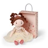 Detalles de la muñeca Polly Cuddly Doll Babyono, con texturas suaves.